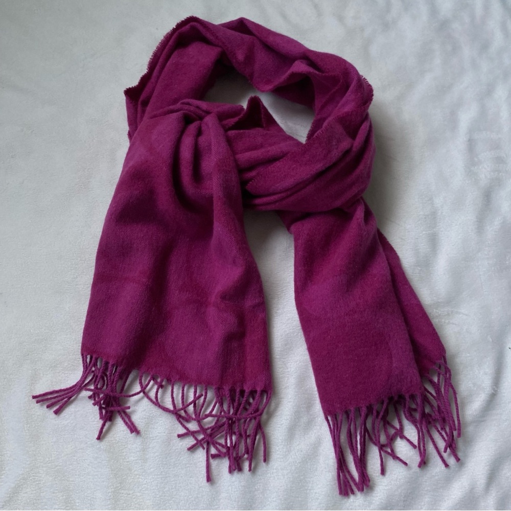 Coach NEW Wool Signature Logo Scarf Fushcia